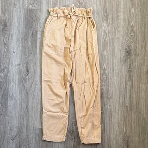 TOPSHOP Beige Paperbag Waist Pants Size 6